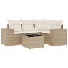 vidaXL 5-dijelni vrtni set sofa s jastucima bež od poliratana