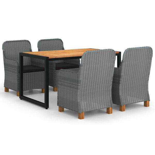 vidaXL 5-dijelni vrtni blagovaonski set svjetlosivi