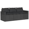 vidaXL 6-dijelni set vrtnih sofa s jastucima crni od poliratana