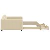vidaXL Dnevni krevet na razvlačenje s ladicama krem 100x200 cm tkanina