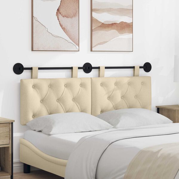 vidaXL Držeće uzglavlje Zidne Krema 150 x 55 x 7 cm tkanina