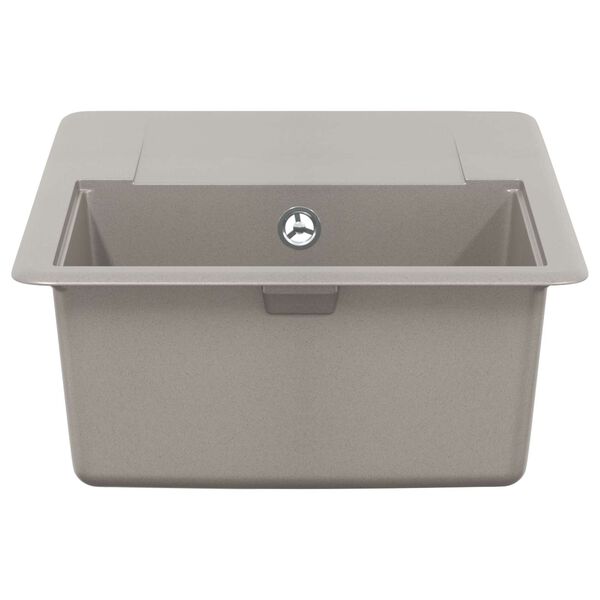 vidaXL Umivaonik Siva 670 x 460 mm 80% kvarc i 20% smola