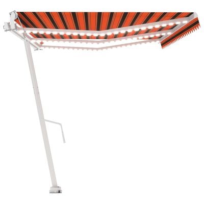 vidaXL Automatska tenda sa senzorom LED 600 x 300 cm narančasto-smeđa