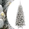 vidaXL Umjetno božićno drvce Bijela 180 cm PVC, plastika, čelik i PE