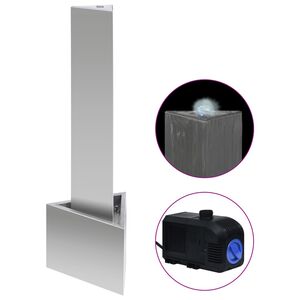 vidaXL Vrtna fontana srebrna 37,7x32,6x110 cm od nehrđajućeg čelika