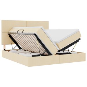 vidaXL Krevet s od storage s uzglavljem Krema 180 x 200 cm Tkanina