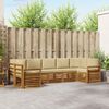 vidaXL Setovi sofa s jastukom 7 pcs Prirodna i bež Čvrsto drvo akacije