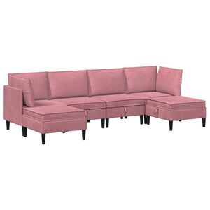 vidaXL Set namje&scaron;taja za dnevni boravak 6 kom. Ružičasta Bar&scaron;un