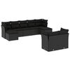 vidaXL 9-dijelni set vrtnih sofa s jastucima crni od poliratana
