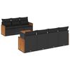 vidaXL 8-dijelni set vrtnih sofa od poliratana s jastucima crni