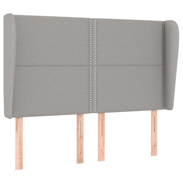 vidaXL Uzglavlje s u&scaron;ima svjetlosivo 147x23x118/128 cm od tkanine