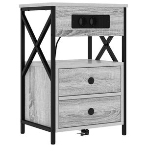 vidaXL Noćni ormar Siva Sonoma 40 x 31 x 60 cm Konstruirano drvo