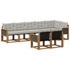 vidaXL Set vanjskih sofa s jastukom 8 pcs Prirodna i svjetlosiva