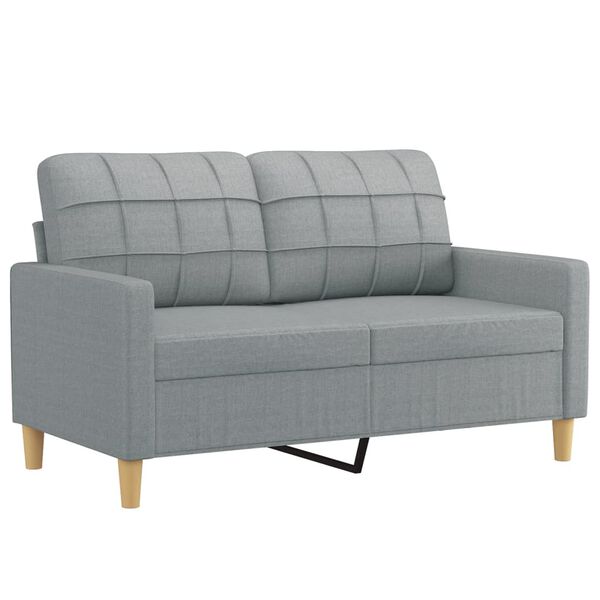 vidaXL 4-dijelni set sofa s jastucima svjetlosivi od tkanine