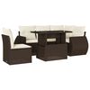 vidaXL 6-dijelni set vrtnih sofa od poliratana s jastucima smeđi