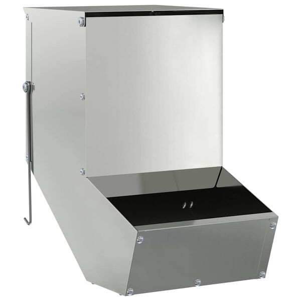 vidaXL Hranilica za zečeve Srebrno 17,5 x 26 x 28,5 cm Cinkani čelik