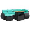 vidaXL 7-dijelni set vrtnih sofa poliratan i bagrem s jastucima sivi