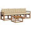 vidaXL Set vanjskih sofa s jastukom 5 pcs Prirodna i bež