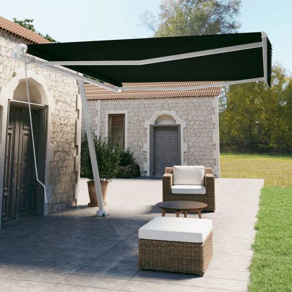 vidaXL Samostojeća tenda na ručno uvlačenje 400 x 350 cm antracit