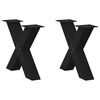 vidaXL Noge za klub stolić u obliku slova X, 2 kom, crne, 50 x (42-43) cm, čelik