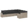 vidaXL 9-dijelni set vrtnih sofa od poliratana s jastucima svjetlosivi