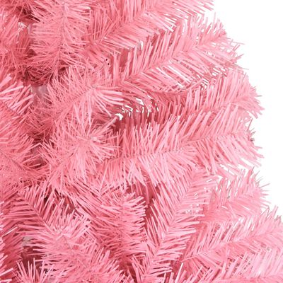 vidaXL Umjetno božićno drvce sa stalkom ružičasto 120 cm PVC