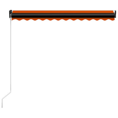 vidaXL Tenda na ručno uvlačenje LED 350 x 250 cm narančasto-smeđa