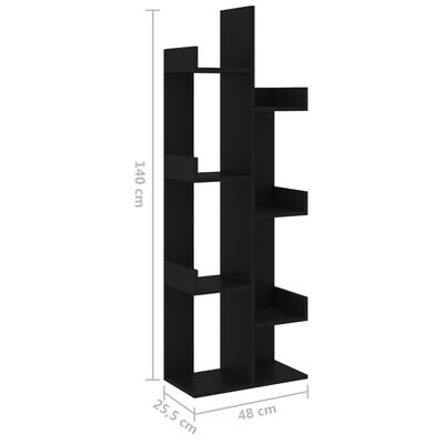vidaXL Ormarić za knjige crni 48 x 25,5 x 140 cm od iverice