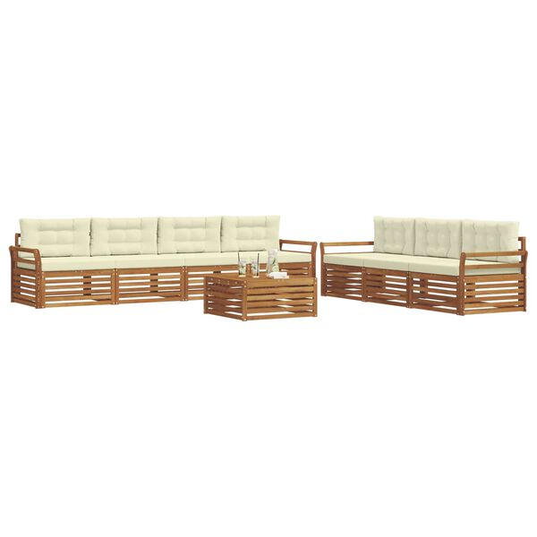 vidaXL Set vanjskih sofa s jastukom 8 pcs Prirodna i krem
