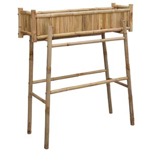vidaXL Vrtni saksija s držačem Prirodna 100 x 38 x 114 cm Bambus