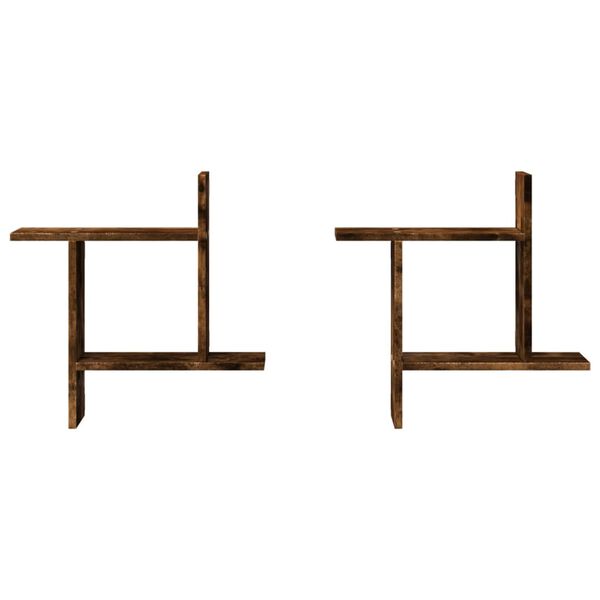 vidaXL Zidne police 2 kom boja hrasta 50x12x50 cm konstruirano drvo