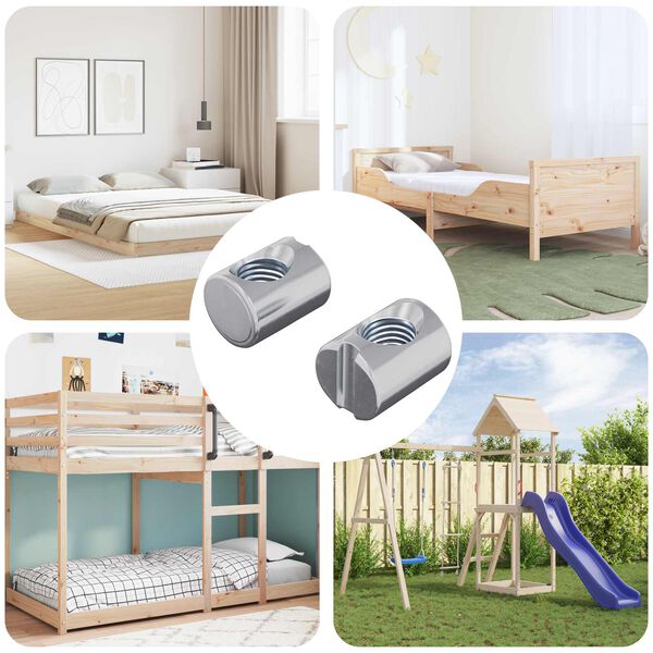 vidaXL Bačvaste matice 2 pcs Srebrno M6 x 13 mm Metal