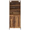 vidaXL Highboard Staro drvo 69,5 x 32,5 x 180 cm Konstruirano drvo