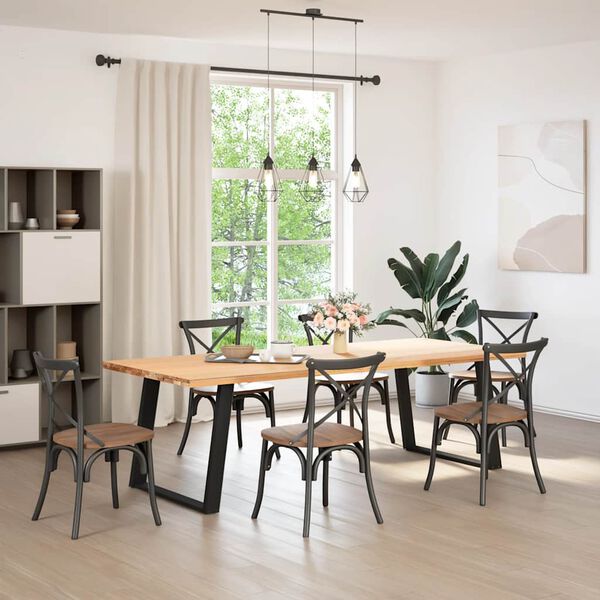 vidaXL Noge za blagovaonski stol U-oblik 2 kom Crne 90 x (72-73) cm Čelik