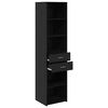 vidaXL Highboard Crni hrast 45 x 42,5 x 185 cm Konstruirano drvo
