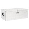 vidaXL Kutija za pohranu srebrna 90 x 47 x 33,5 cm aluminijska