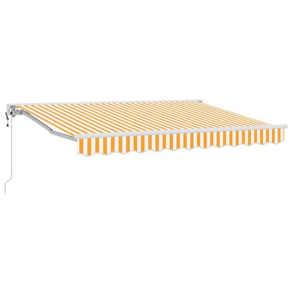 vidaXL Skrovita tenda Žuta i bijela 300 x 200 cm Poliester i metal