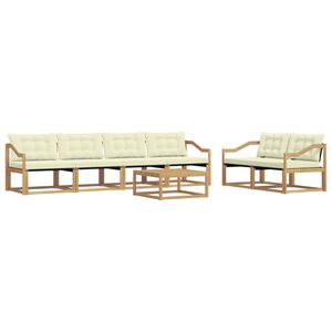 vidaXL Set vanjskih sofa 7 kom. Bijela i krem