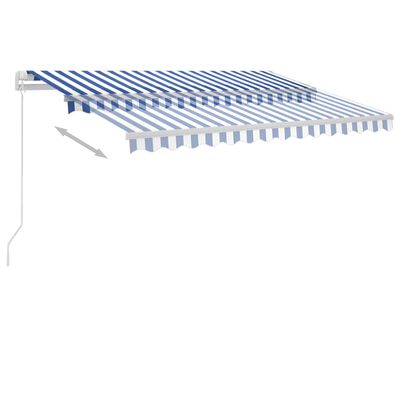 vidaXL Samostojeća tenda na ručno uvlačenje 350 x 250 cm plavo-bijela