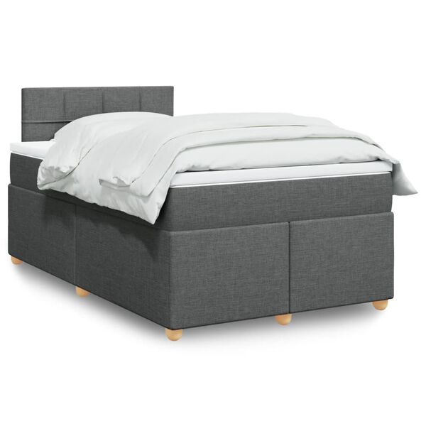vidaXL Krevet box spring s madracem tamnosivi 120 x 190 cm tkanina