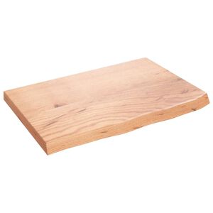 vidaXL Stolna ploča svjetlosmeđa 60x40x(2-4) cm tretirana hrastovina