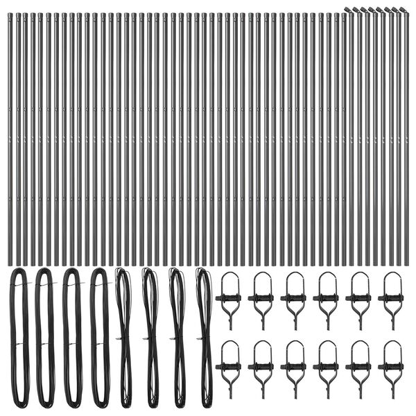 vidaXL Stup za ogradu 52 pcs Siva 3,2 x 3,2 x 170 cm