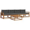 vidaXL Set vanjskih sofa s jastukom 5 pcs Prirodna i antracit