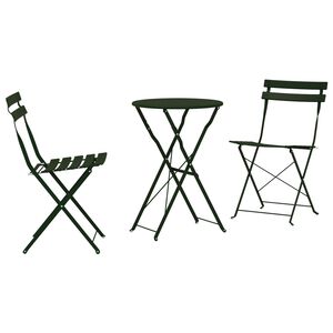 vidaXL Sklopivi bistro set 3 pcs Tamnozelena Čelik