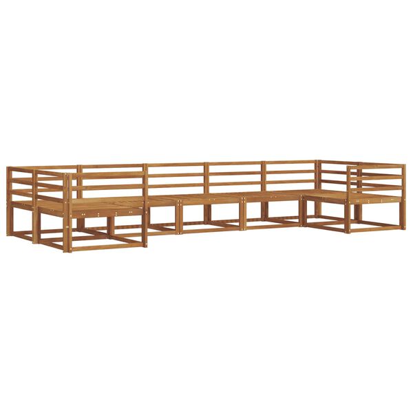 vidaXL Set vanjskih sofa 7 pcs Prirodna Čvrsto drvo akacije