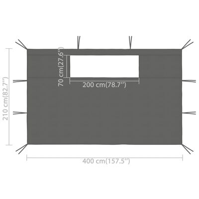 vidaXL Bočni zidovi za sjenicu 2 kom 4 x 2,1 m antracit 70 g/m²