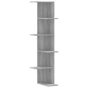 vidaXL Kutna zidna polica boja hrasta 36,5x36,5x140 cm drvena