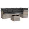 vidaXL 6-dijelni set vrtnih sofa od poliratana s jastucima svjetlosivi