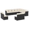 vidaXL 12-dijelni set vrtnih sofa od poliratana s jastucima crni