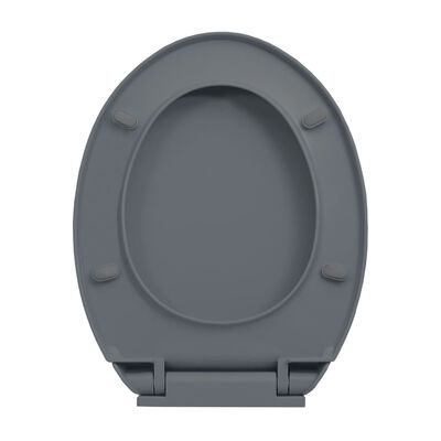 vidaXL Toaletna daska s mekim zatvaranjem siva ovalna